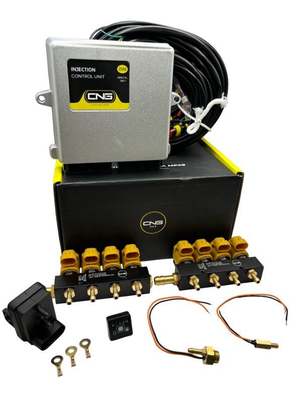 Kit Electronica 2568 Conversion 5ta Gas Gnv Glp 5/6 y 8 Cilindros Con Rieles Inyectores